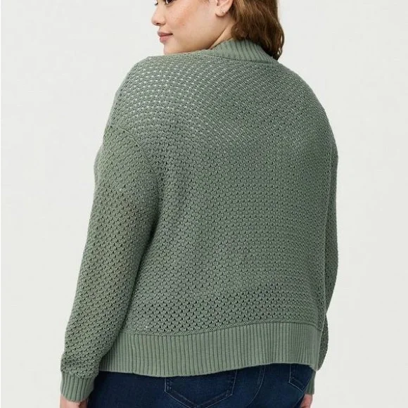 Torrid Sage Green Knit Cardigan - Picture 2 of 6